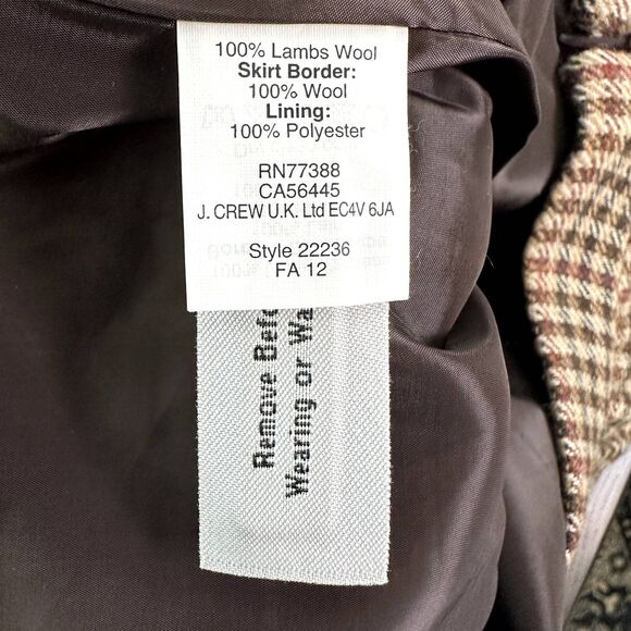 J.Crew Wool Tweed Mini Skirt Women’s Size 8 Brown Houndstooth Vintage Classic - Picture 8 of 8